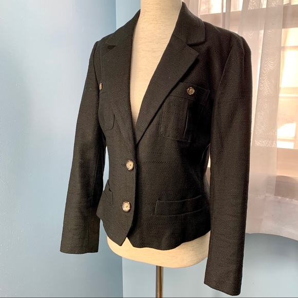 ❌SOLD❌Banana Republic Black Linen Blend Blazer - Picture 2 of 7